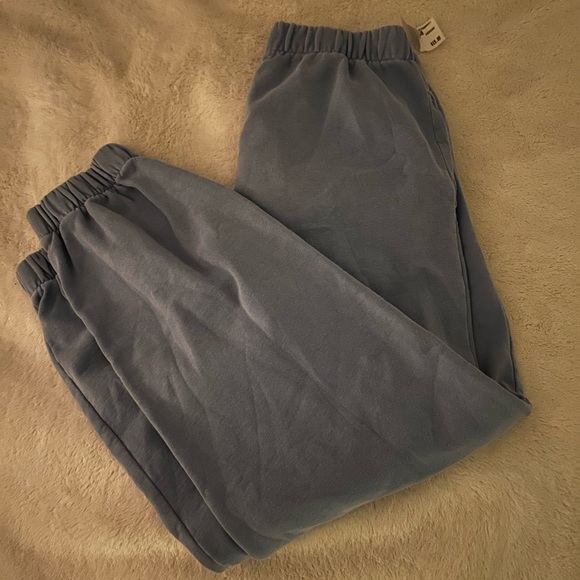 Brandy Melville Pants - Brandy Melville Blue Cuffed Sweatpants
